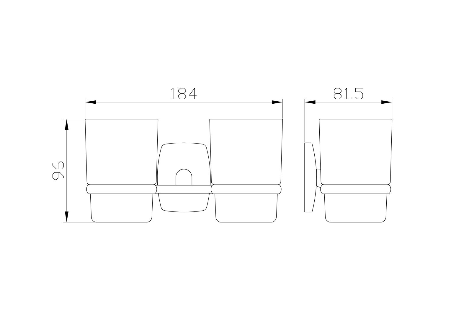 Приобрести два стакана для зубных щеток с держателем wonzon & woghand porto, хром (ww-1801)