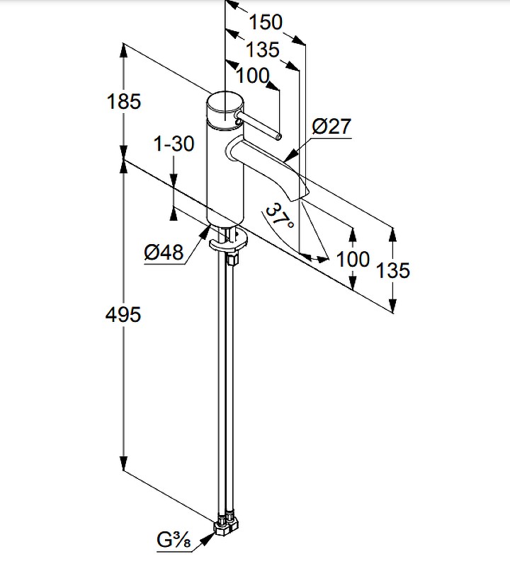 Приобрести kludi bozz смеситель для умывальника, черный матовый, арт. 382823976