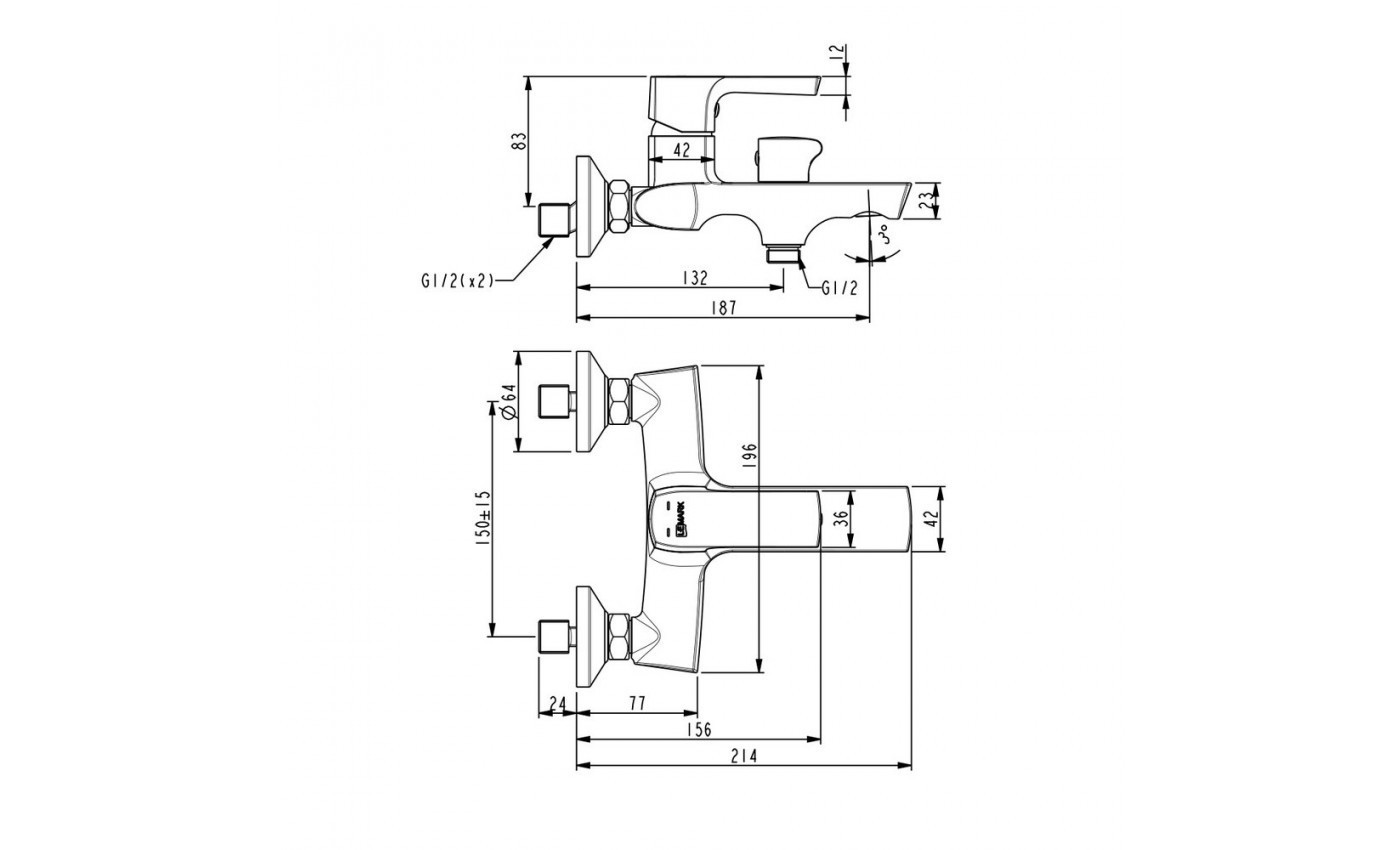 Приобрести lemark смеситель для ванны ursus, черный lm7214bl