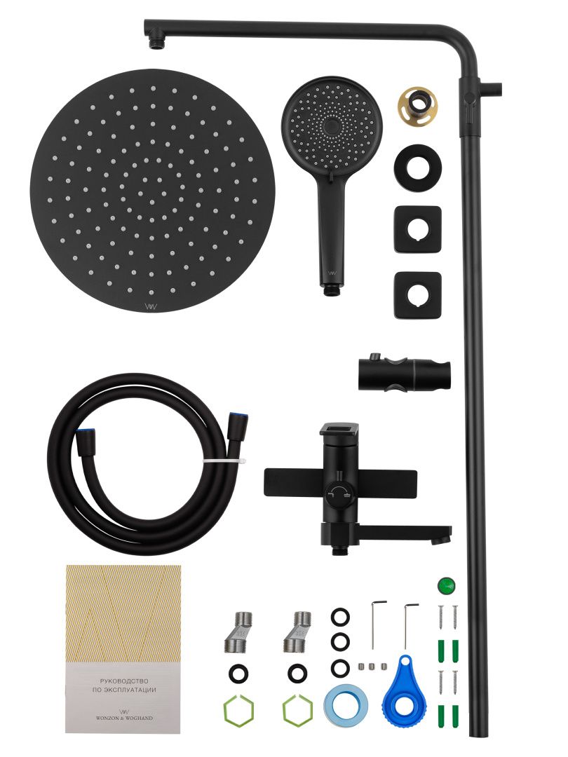 Приобрести душевая система wonzon & woghand frame, черный матовый (ww-88739010-mb)