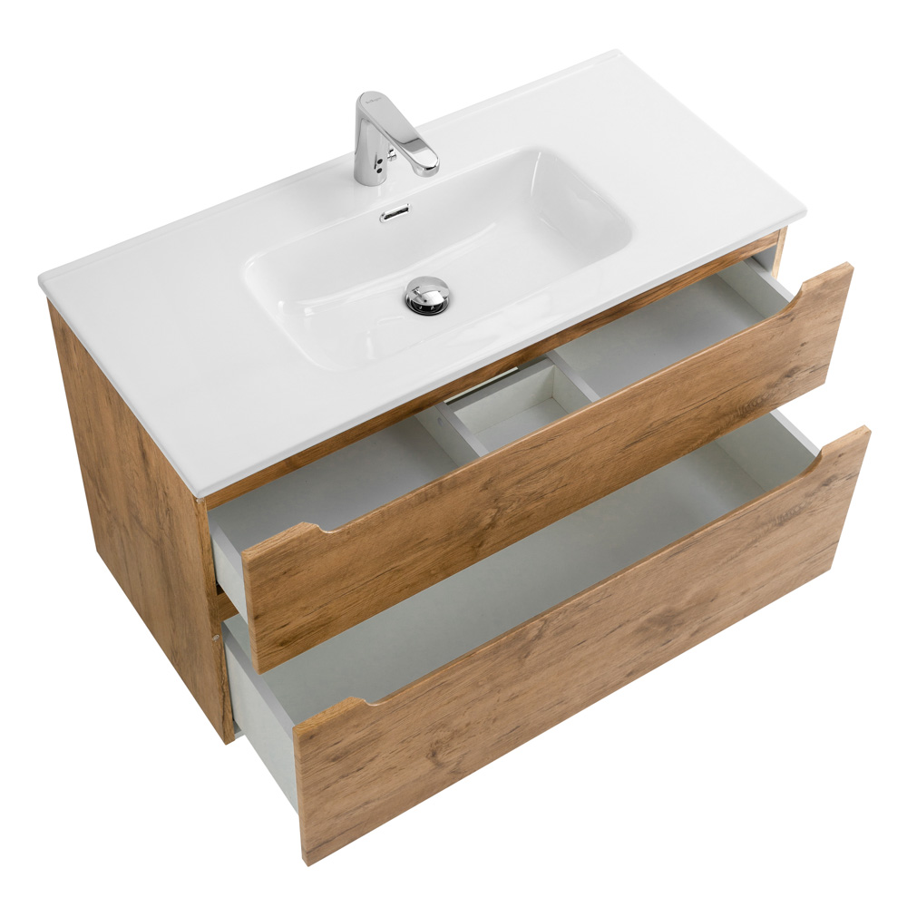 Приобрести belbagno тумба с раковиной etna-h60 100 см, подвесная b rovere nature, белая раковина