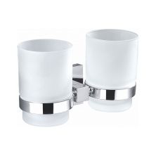 Два стакана для зубных щеток с держателем WONZON & WOGHAND POLO, Хром (WW-8928)
