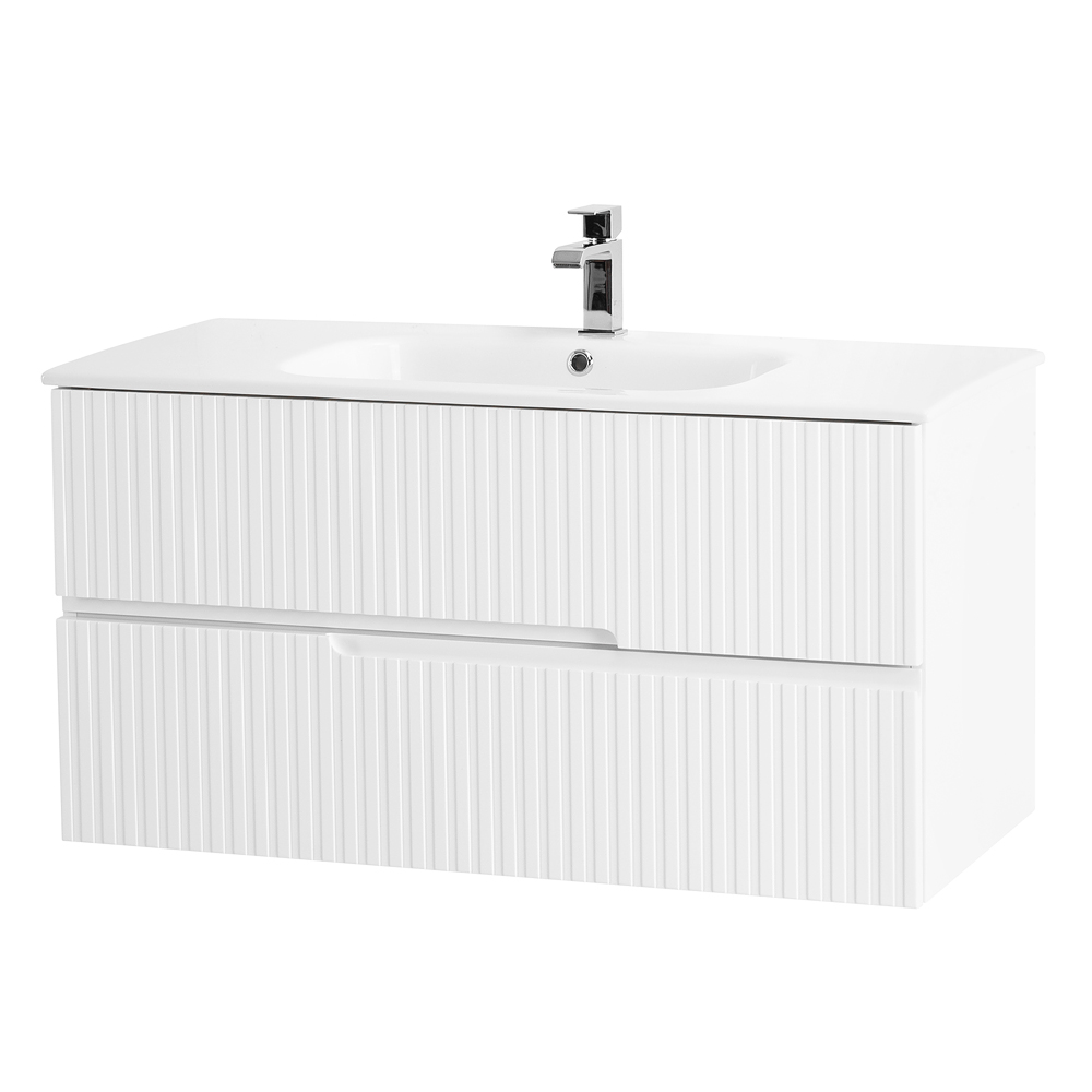 Приобрести cezares тумба подвесная с раковиной duet 100 см см bianco lucido, белый глянец duet-1000-2c-so-bl