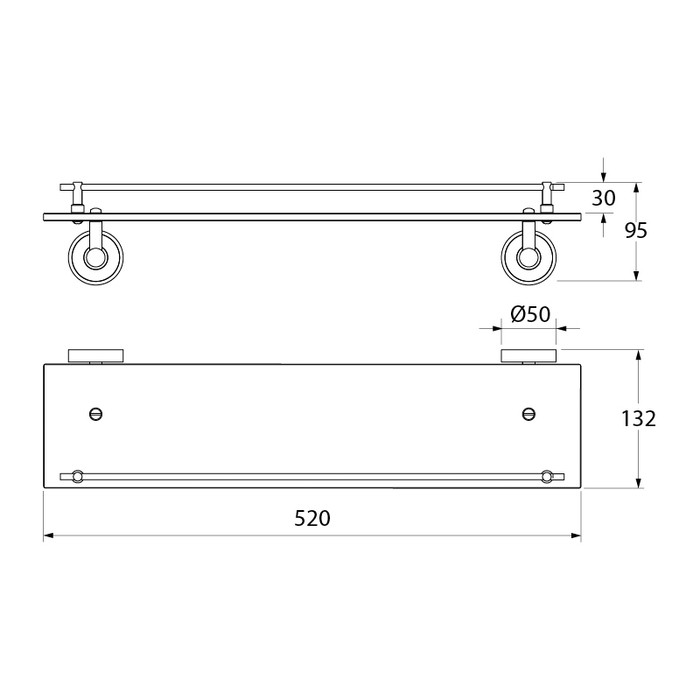Приобрести iddis полка навесная calipso, прямоугольная, 520мм, хром calmbg0i44