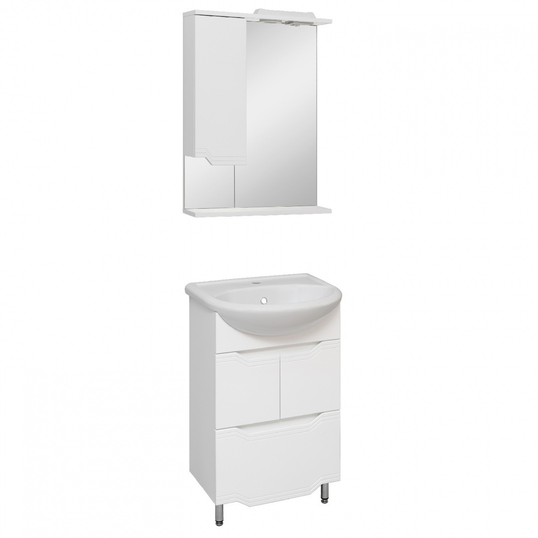 Приобрести aqua de marco зеркало-шкаф viktoria 55 см, левое, белый 1055cvic/l