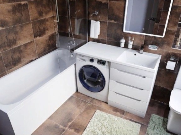 Приобрести mirsant тумба напольная soho quadro с раковиной столешницей fly 2 120 см под стиральную машину, правая ут000077619