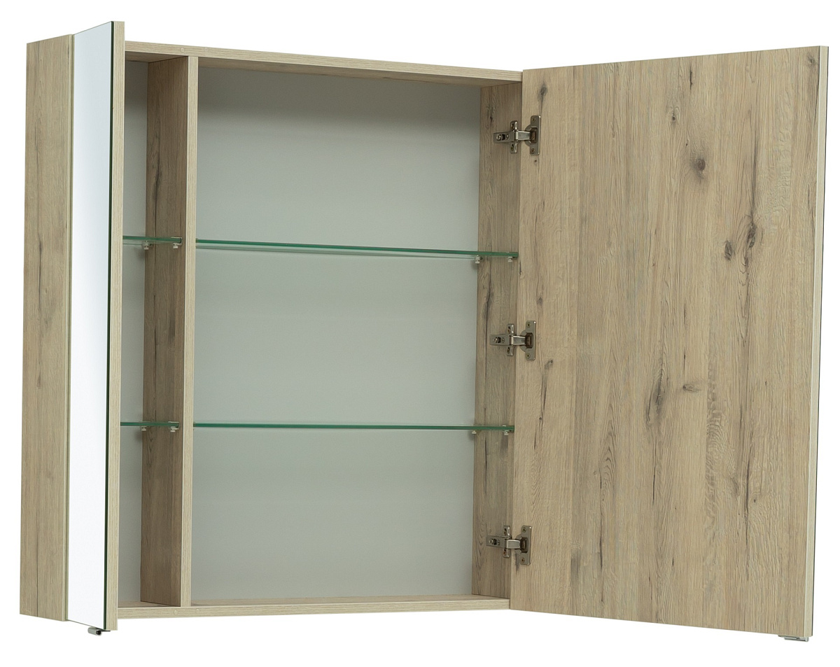 Приобрести aquanet зеркальный шкаф алвита new 100 см, дуб веллингтон белый