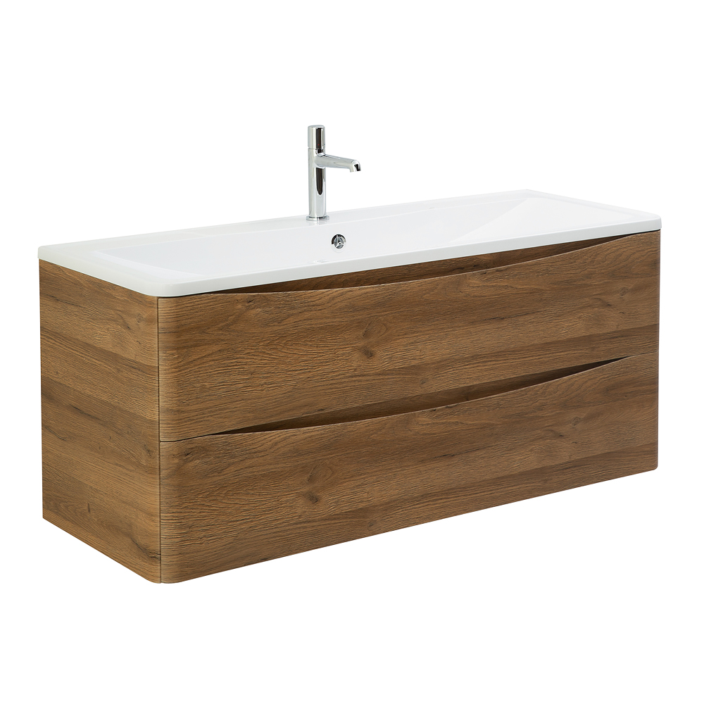 Приобрести belbagno тумба с раковиной acqua 120 см, подвесная rovere rustico, белая раковина