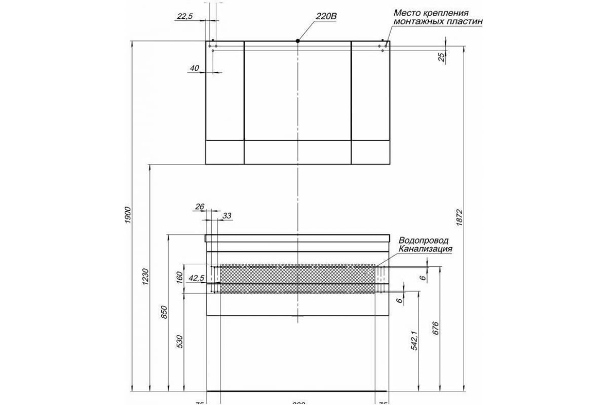 Приобрести aquanet тумба с раковиной нота 100 см, белая