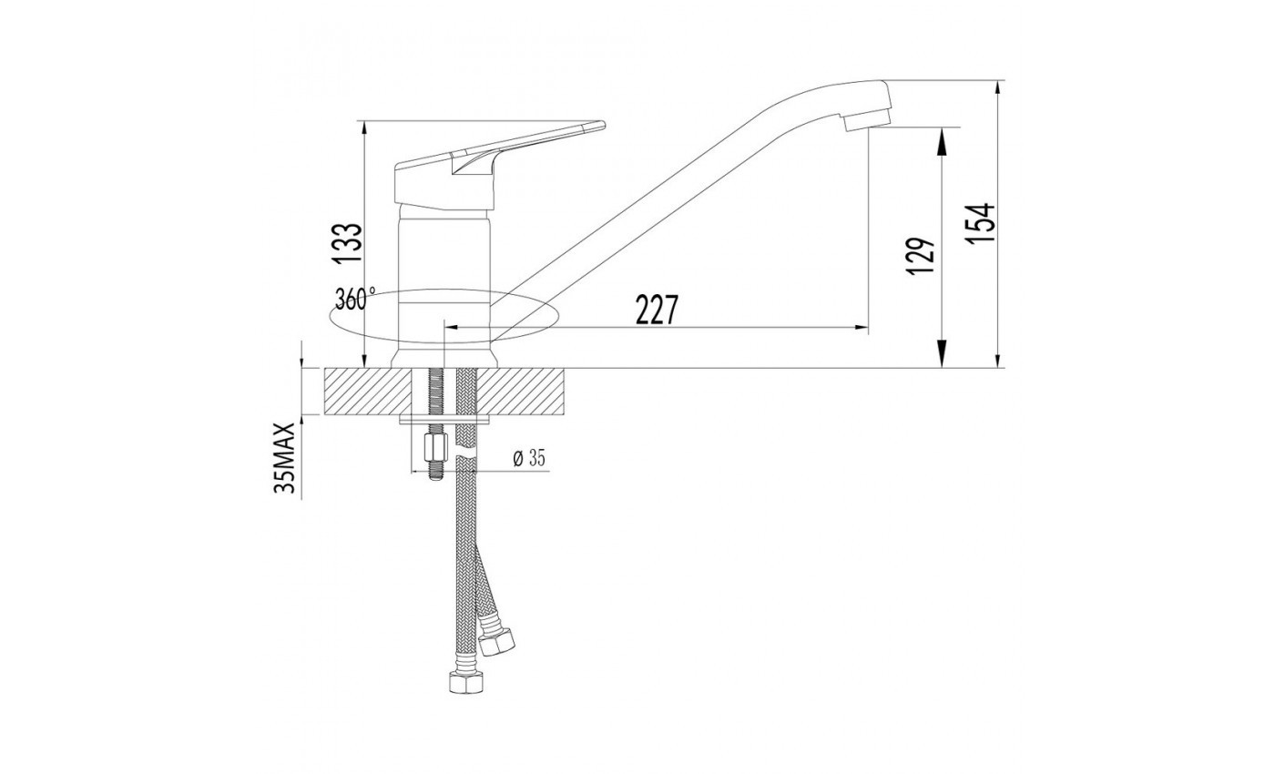 Приобрести lemark смеситель для кухни omega с поворотным изливом, хром lm3104c