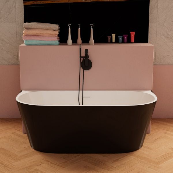 Приобрести frank акриловая ванна f6163 white/black,170х80см, пристенная