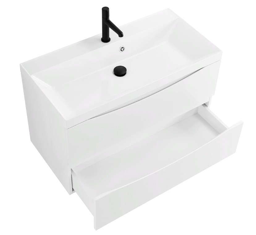 Приобрести тумба подвесная с раковиной belbagno marino-900-2c-so-bl-p 90 см, bianco lucido