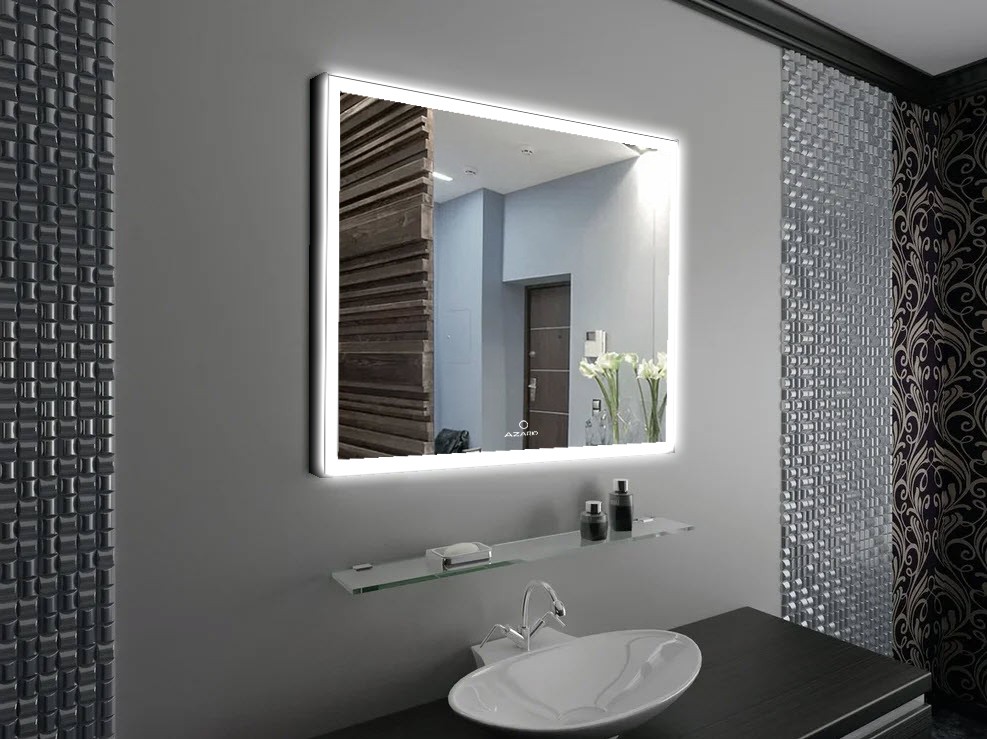 Приобрести azario зеркало 100х70 см, сенсорный выключатель, диммер, подогрев, черное az-z-059whcs