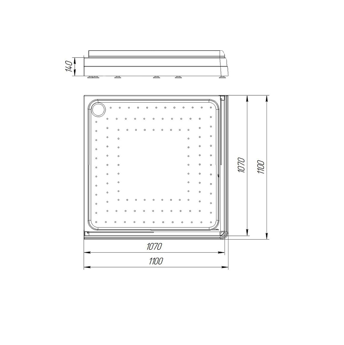 Приобрести радомир акриловый душевой поддон 110х110см, квадратный
