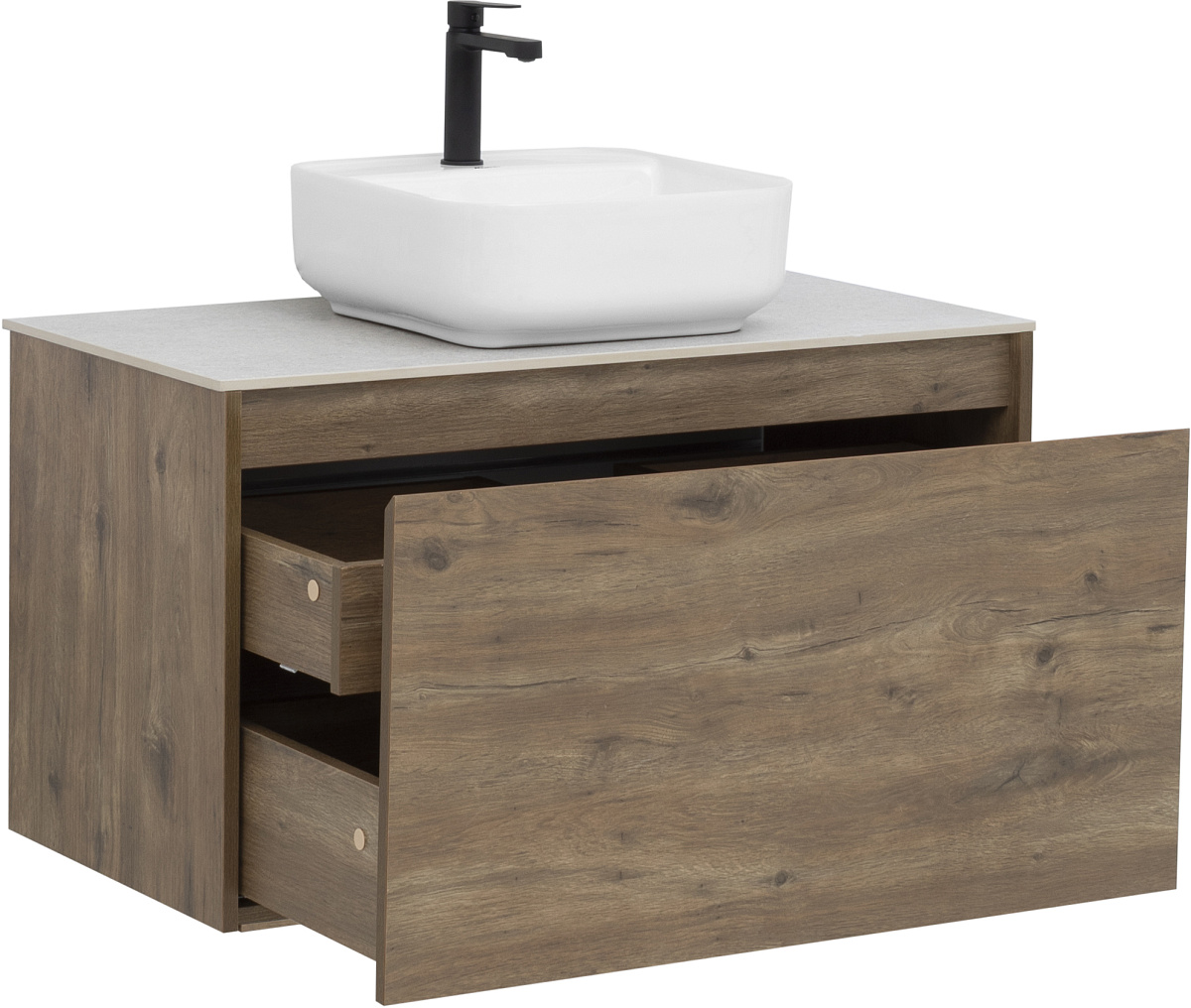 Приобрести aquanet тумба со столешницей nova lite 90 см, дуб рустикальный (1 ящик)