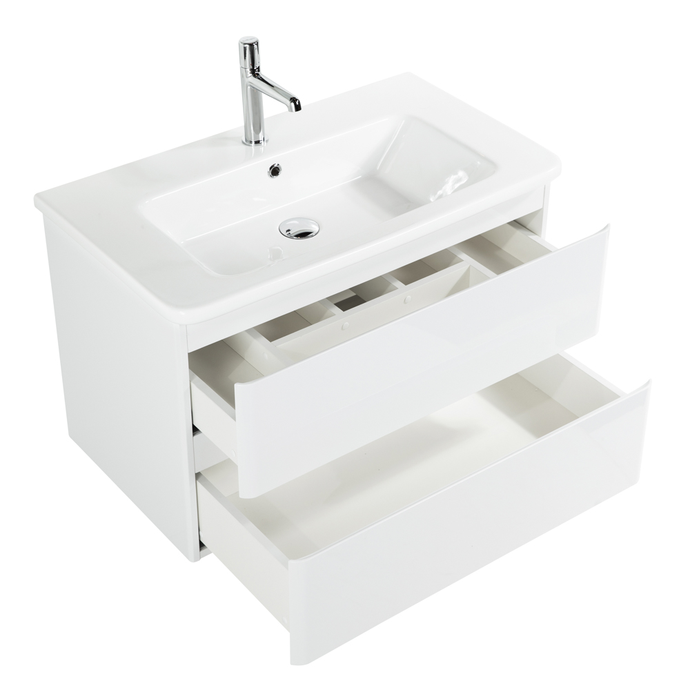 Приобрести belbagno тумба с раковиной albano-cer 80 см, подвесная bianco lucido, белая раковина