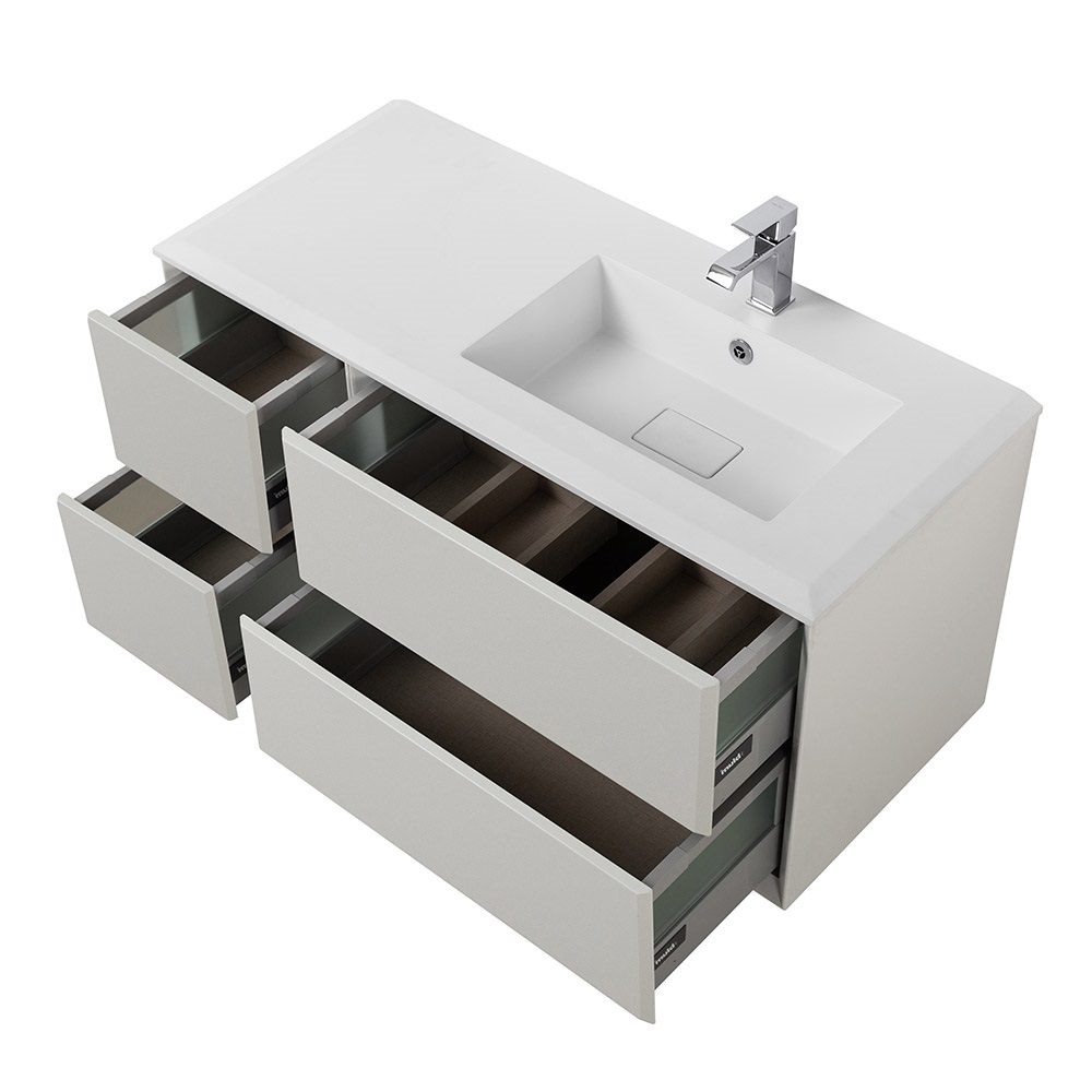 Приобрести cezares тумба подвесная с раковиной bellagio 106 см bianco opaco, правосторонняя, белая матовая 54714