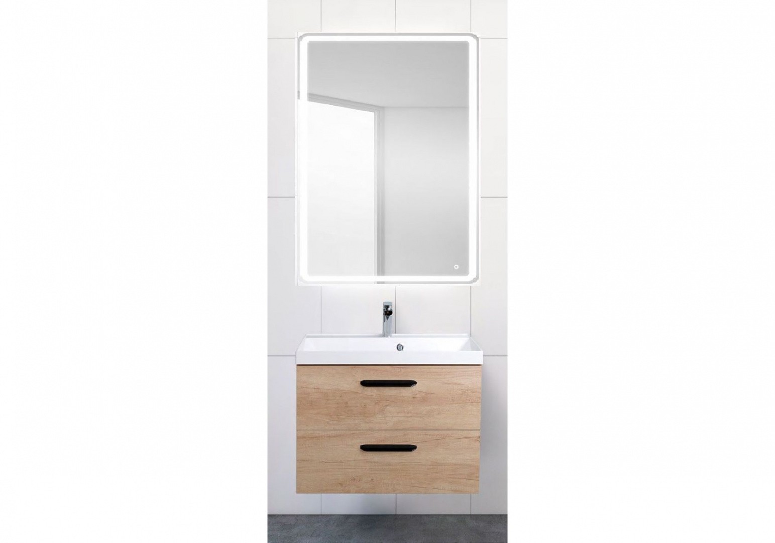 Приобрести тумба подвесная с раковиной belbagno aurora-600-2c-so-rnn 60 см, rovere nebrasca nature