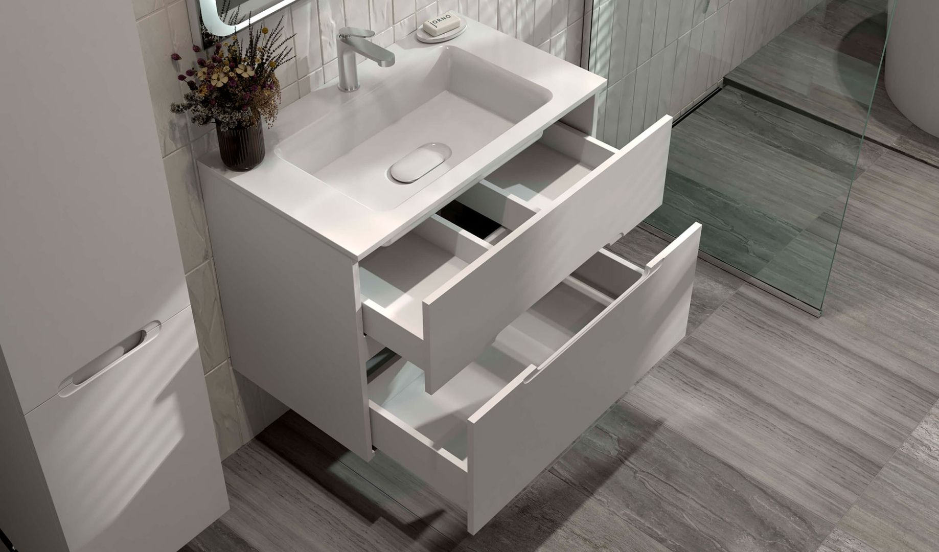 Приобрести jorno тумба подвесная modul 80 см, белая