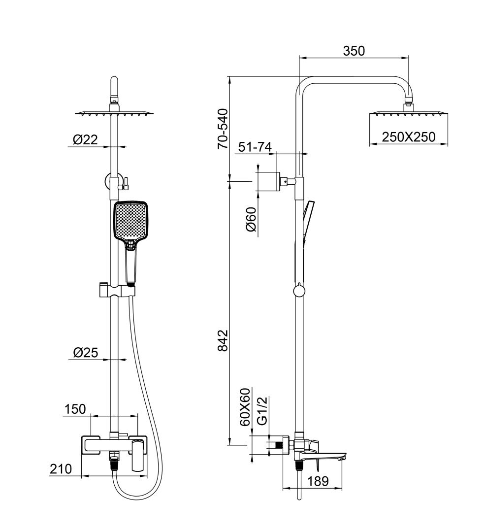 Приобрести душевая система wonzon & woghand forza, брашированное золото (ww-739031-bg)