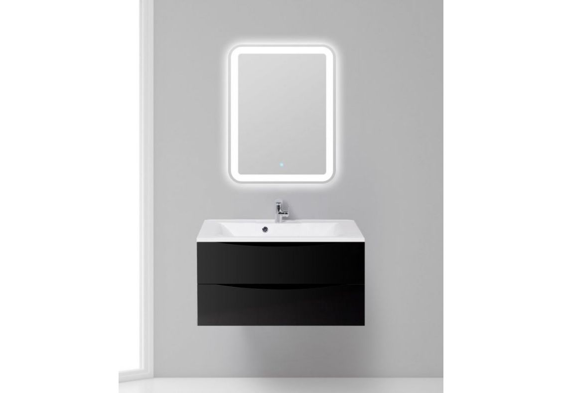 Приобрести тумба подвесная с раковиной belbagno marino-900-2c-so-nl-p 90 см, nero lucido