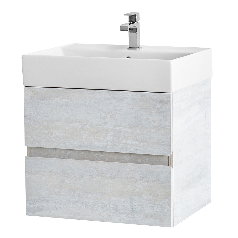 Приобрести cezares тумба подвесная с раковиной molveno 46 60 см legno bianco, белый глянец molveno 46-60-2c-so-lb