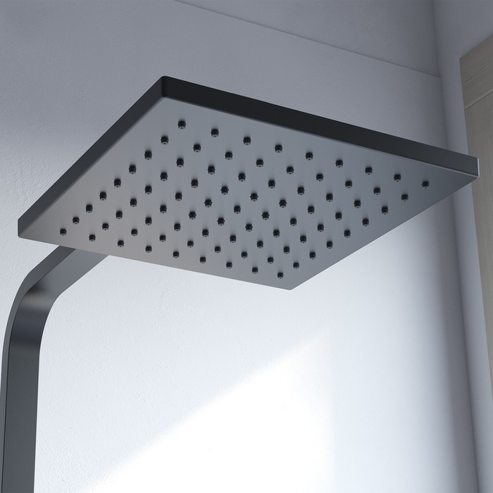 Приобрести iddis душевая система bild, квадратная d-200мм, черный матовый bilbl1fi06