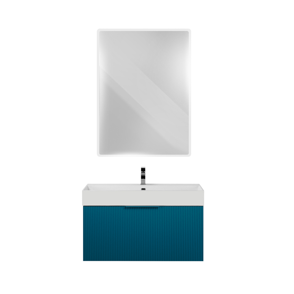 Приобрести cezares тумба подвесная с раковиной premium 90 см plisse blu petrolio, голубая 55443