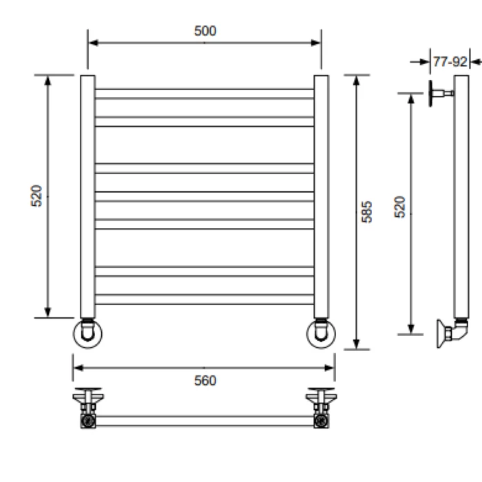 Приобрести veconi полотенцесушитель водяной vero-a 50х60 см, черный v6050b-a