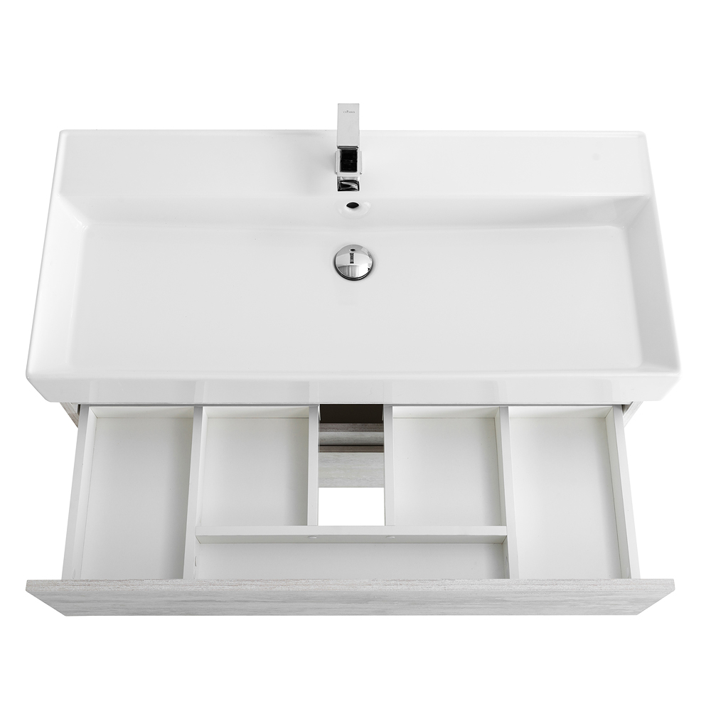 Приобрести cezares тумба подвесная с раковиной molveno 46 80 см legno bianco, белый глянец molveno 46-80-2c-so-lb