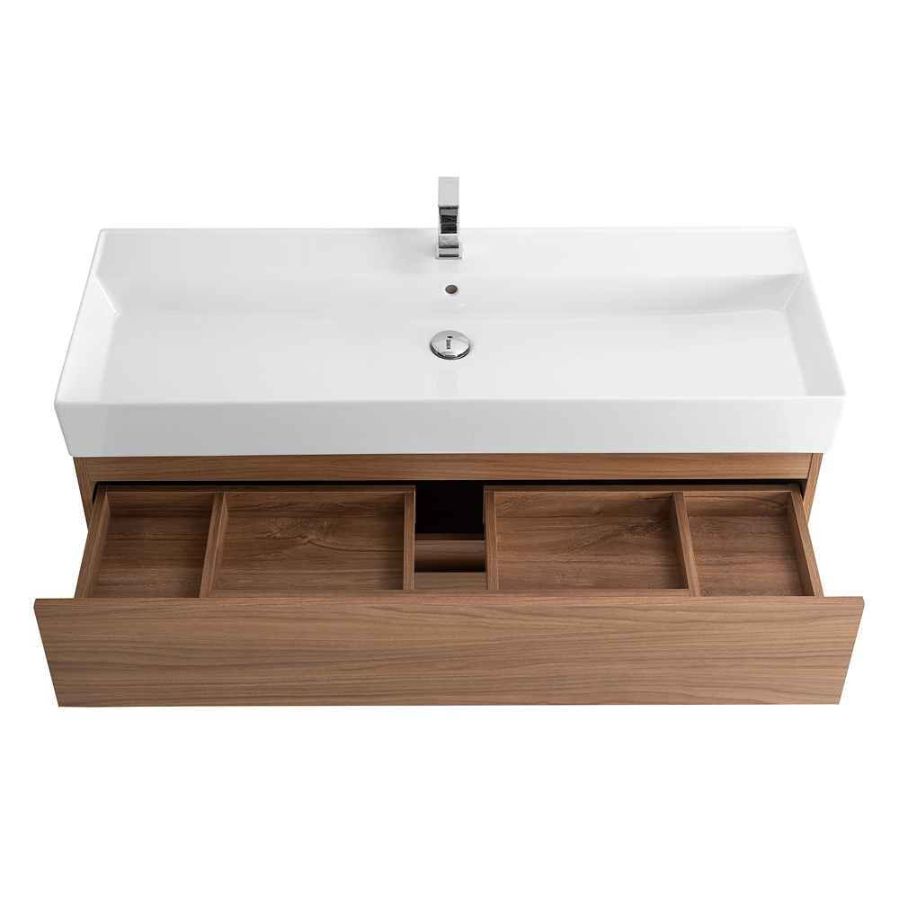 Приобрести cezares тумба подвесная с раковиной molveno 46 120 см noce chiaro, черный molveno 46-120-2c-so-nr