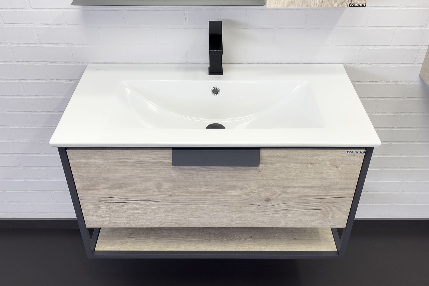 Приобрести сomforty тумба с раковиной бонн 90 графит/дуб дымчатый