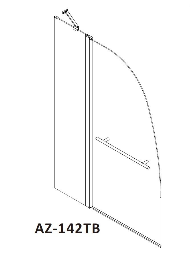 Приобрести azario шторка для ванны boston 100x140 см с поручнем, хром, прозрачное стекло 6 мм. az-142tb