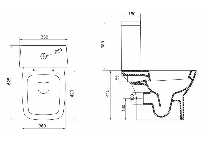 Приобрести унитаз-компакт belbagno lago bb128cp