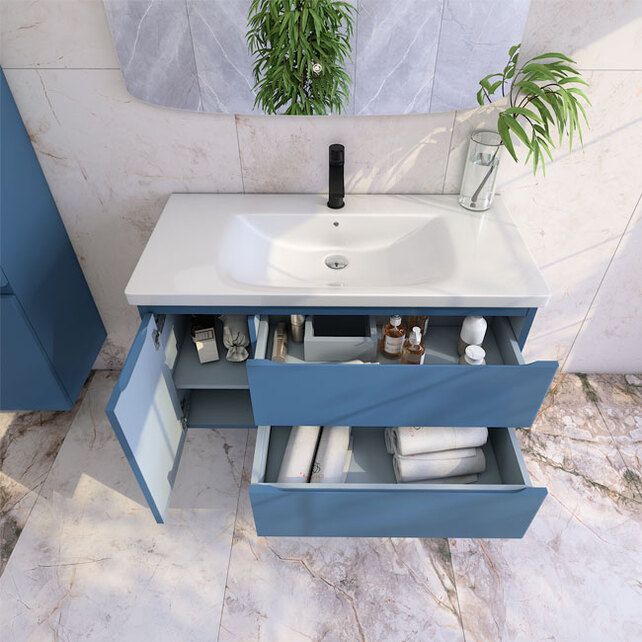 Приобрести caprigo тумба с раковиной forte-smalty 100 см, левая, синяя, эмаль