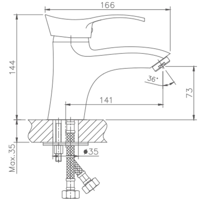 Приобрести haiba смеситель для раковины 144мм, матовый хром hb1001-1
