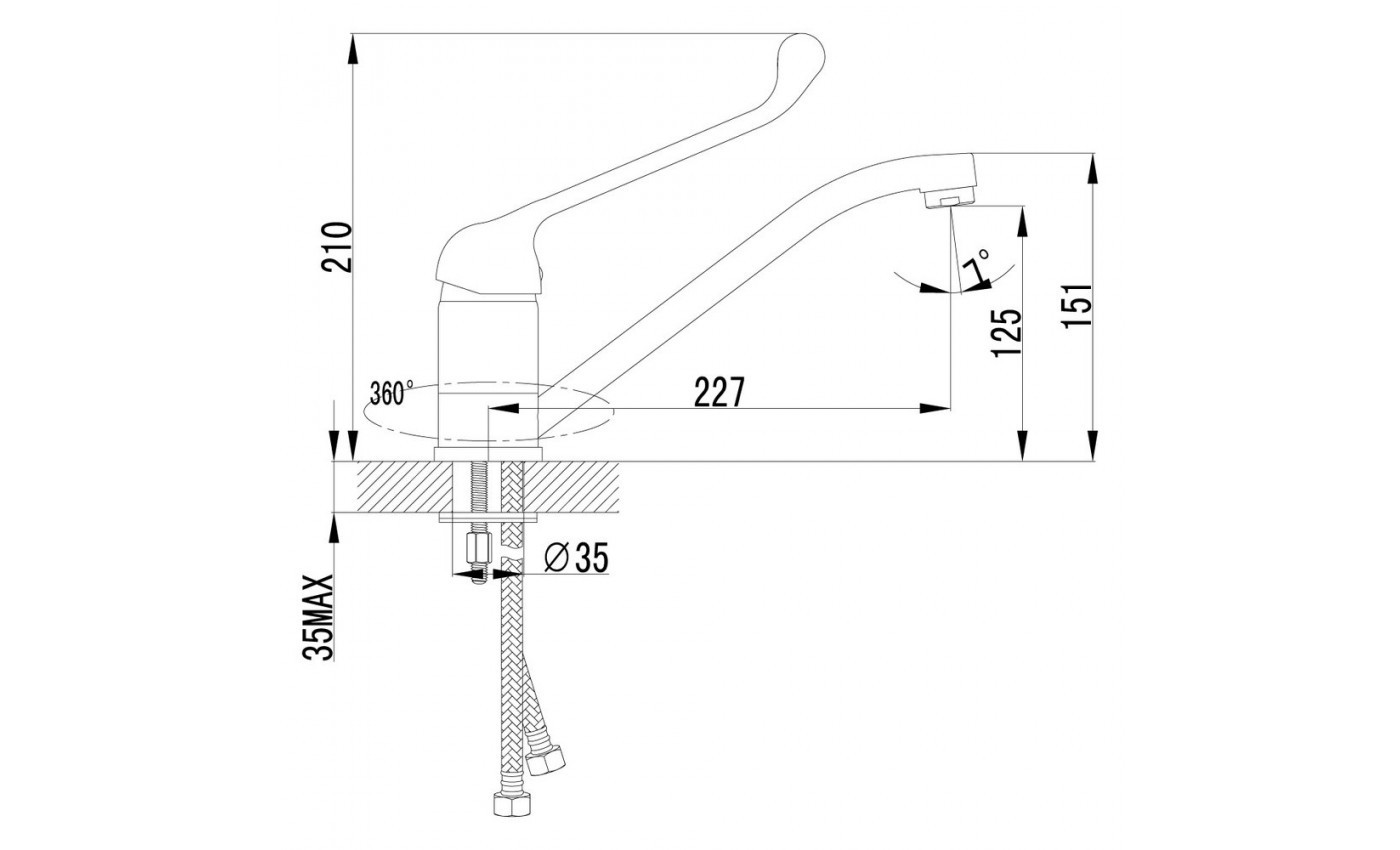Приобрести lemark смеситель для кухни project с поворотным изливом, хром lm4604c