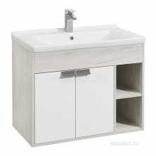 Акватон Флай 80 тумба белая, дуб крафт 