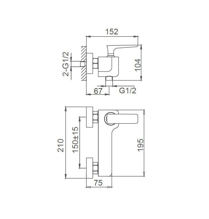 Приобрести смеситель для душа wonzon & woghand shark, хром (ww-484101-cr)