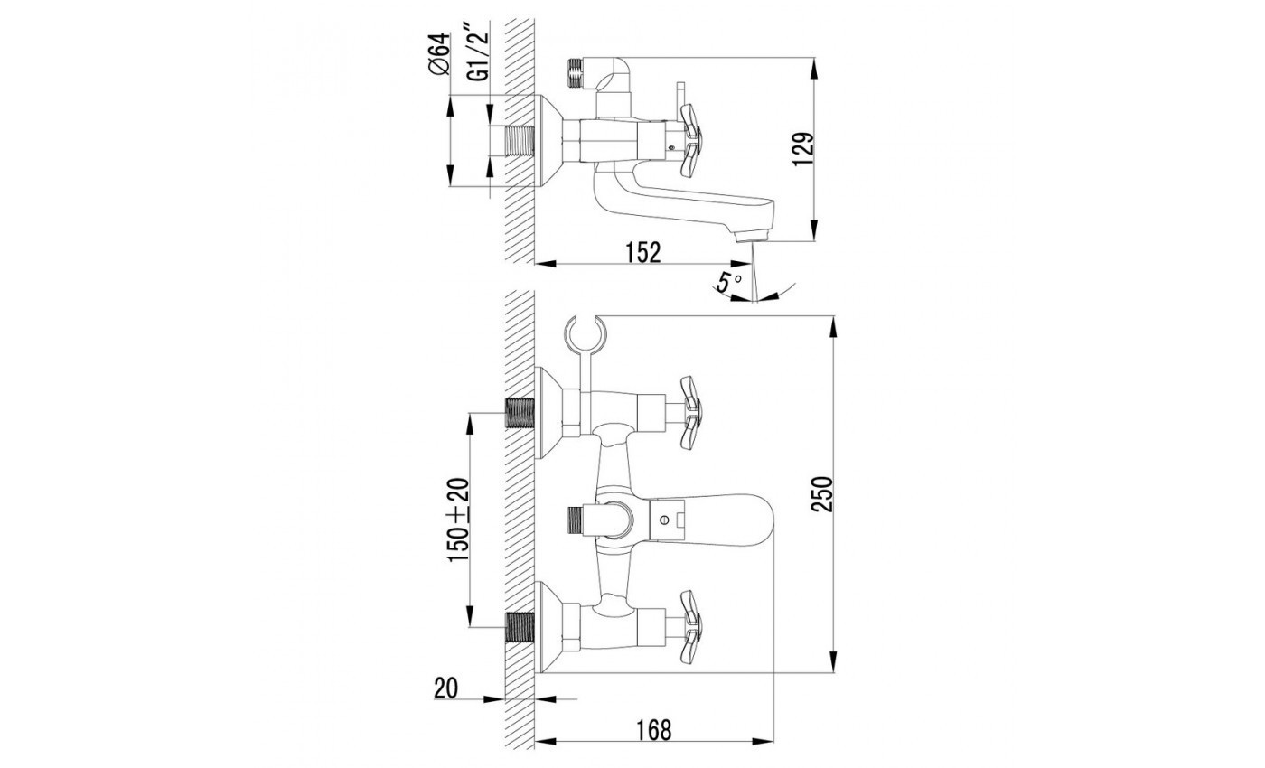 Приобрести lemark смеситель для ванны partner, двухвентильный, хром lm6542c