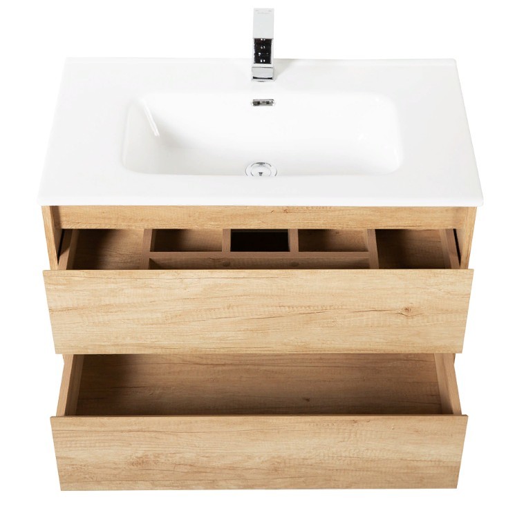 Приобрести тумба подвесная с раковиной belbagno kraft-800-2c-so-rnn 80 см, rovere nebrasca nature