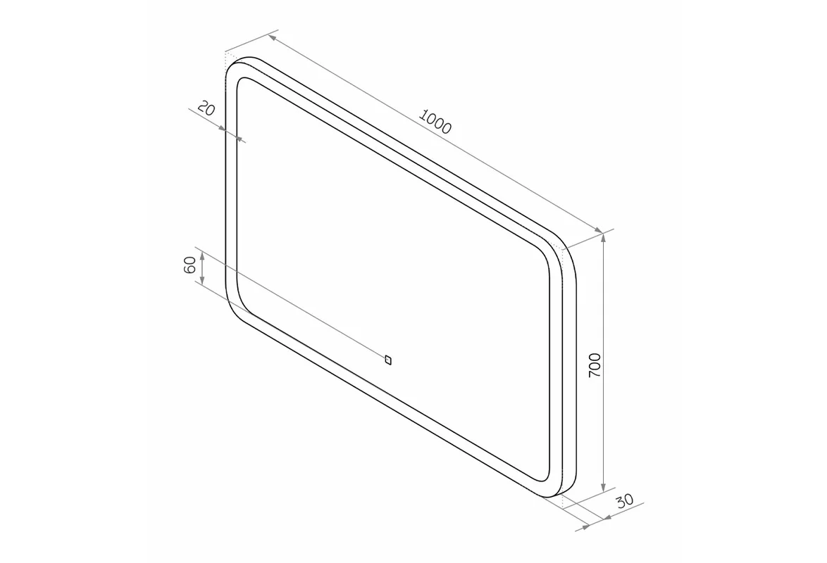 Приобрести continent зеркало с подсветкой demure 100х70 см, белое