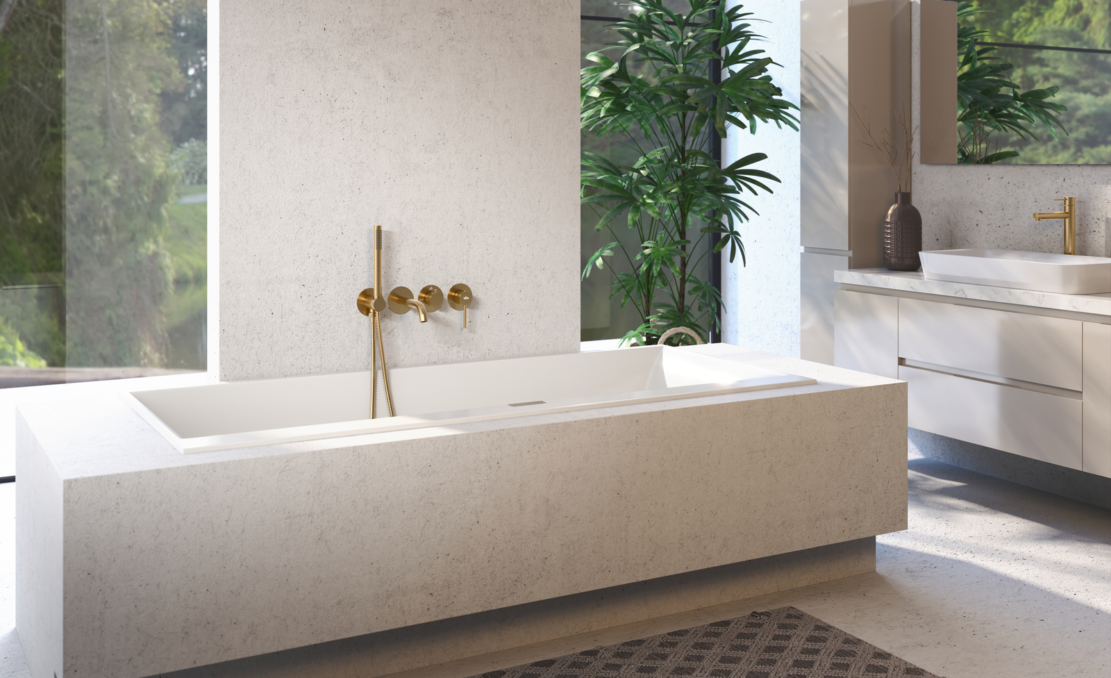 Приобрести смеситель встроенный для ванны с душем timo saona 2314/17ysm золото матовое