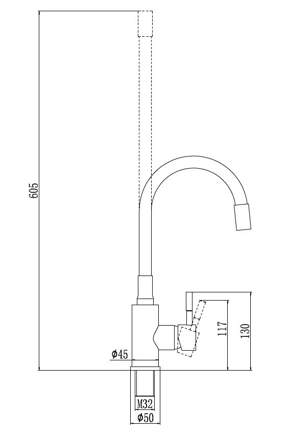 Приобрести savol смеситель для кухни 345мм, гибкий излив, серый\нержавеющая сталь sus6002-04