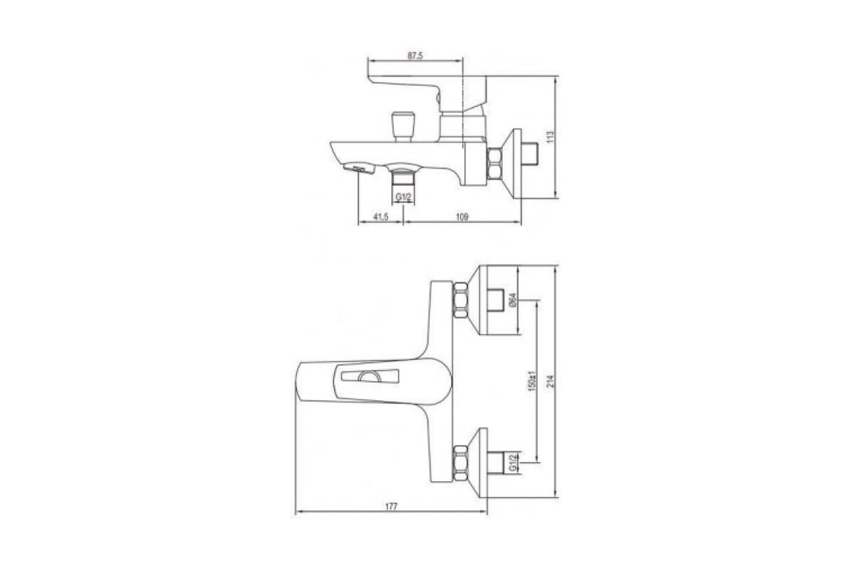 Приобрести aquanet смеситель для ванны logic af320-20с