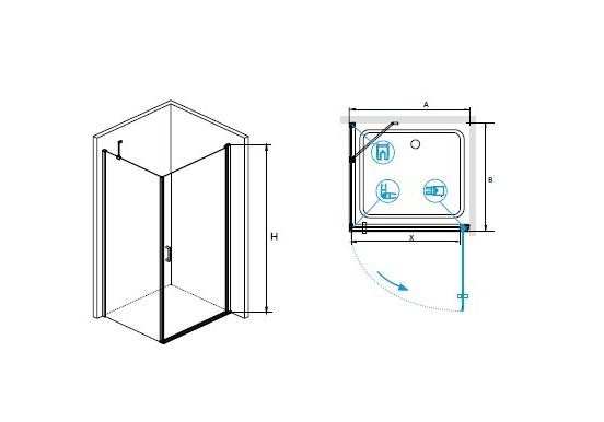 Приобрести душевое ограждение rgw le-34 60х90 см, прозрачное, 06123469-11