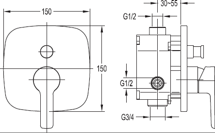 Приобрести cezares смеситель скрытого монтажа tesoro с переключателем на 2 выхода, хром tesoro-f-vdim-01