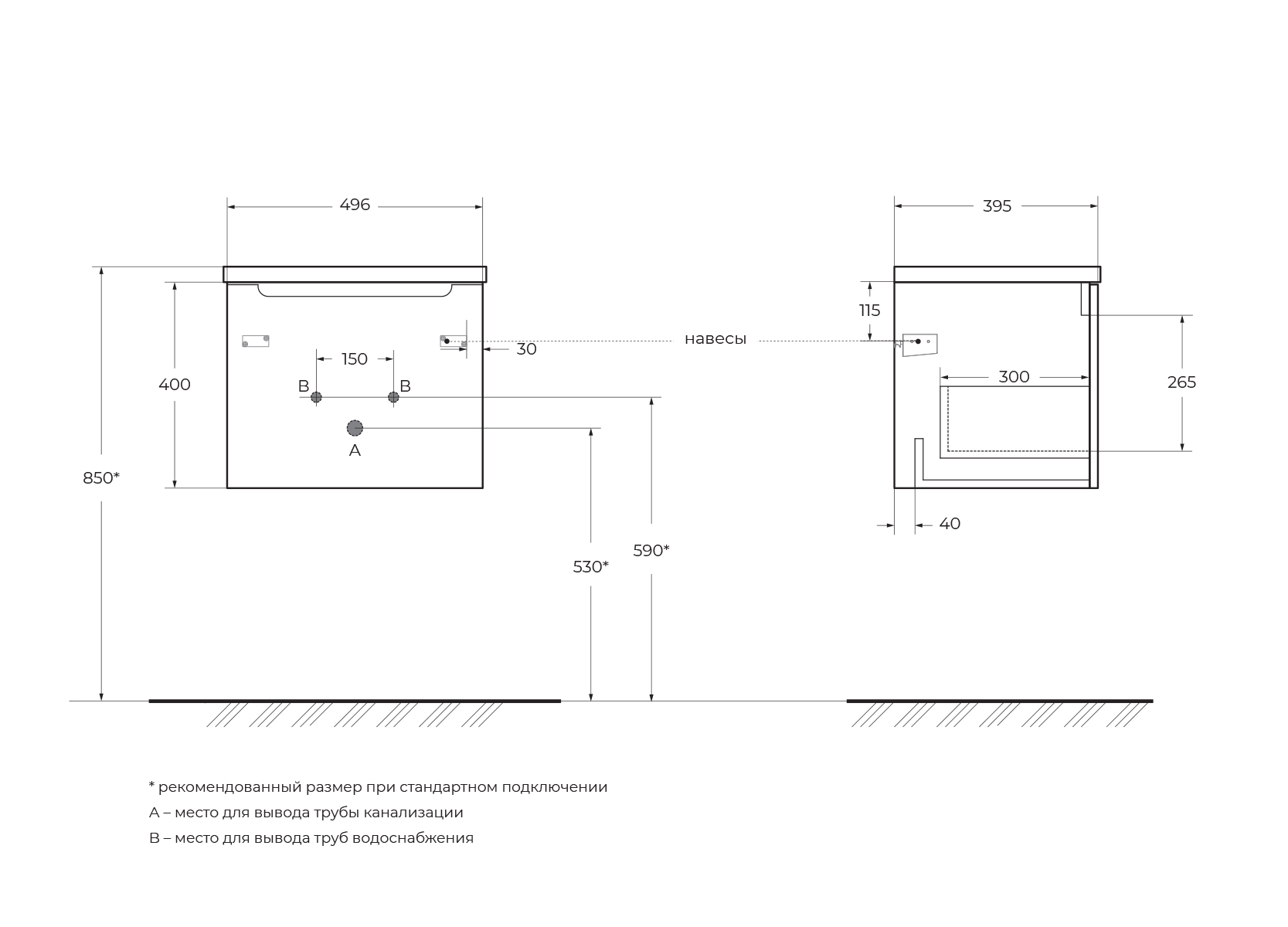 Приобрести belbagno тумба с раковиной etna 50 см, подвесная с ящиком bianco lucido, белая раковина