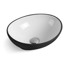 Comforty Раковина 7138BW 41х33 см, черно/белая