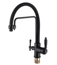 Смеситель для кухни ViEiR Kitchen с гибким изливом, черный V15006C